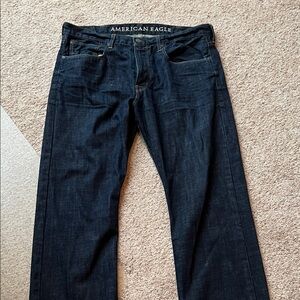 American Eagle Outfitters Men's Dark Blue Straight Jeans